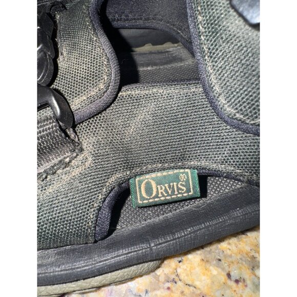 Orvis Mens Outdoor Trail Hiking Sport Water Sandals 13 Black Hook Loop Straps - Picture 4 of 9